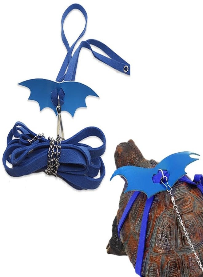 hokable Turtle Harness and Leash with Wings- Harness Strap Chest Collar Adjustable Rope Walking for Turtle Reptile(Blue S - Image 1